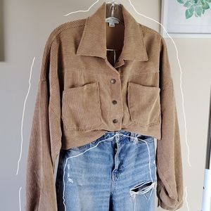 Oversized Suede Button-Up